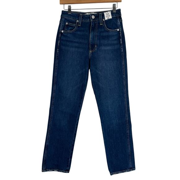 NWT AMO Chloe Crop Jeans in Affection Womens 26 Dark Wash Straight Quiet Luxury - Picture 3 of 9